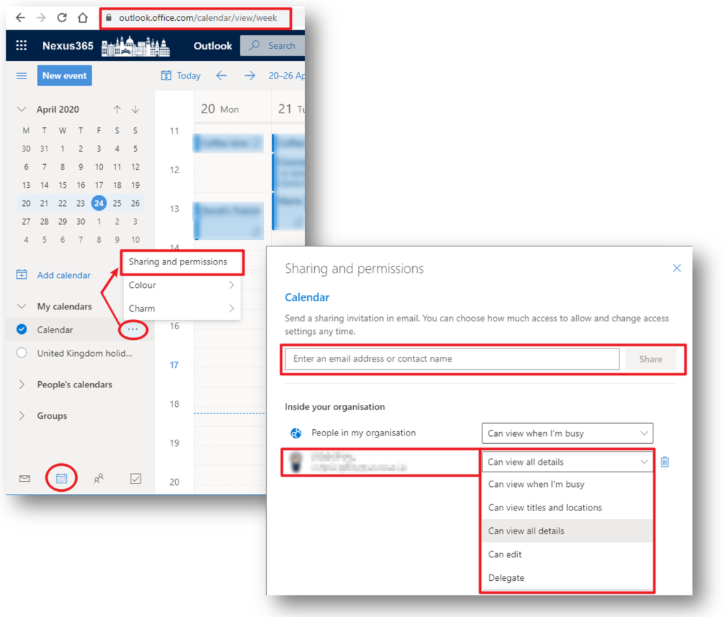 Share Your Calendar In Outlook Printable Template Calendar